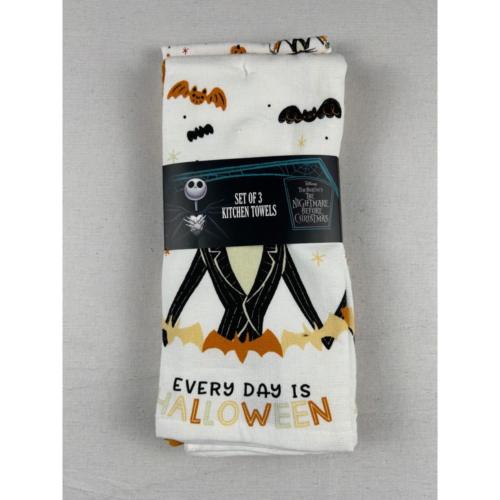 Disney Nightmare Before Christmas Set of 3 Kitchen Towels Jack Skellington Sally